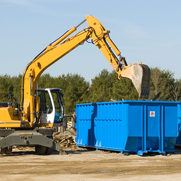 what size residential dumpster rentals are available in Manchester